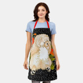 BINDI MINGSIEクリームチャウオールオーバープリントエプロン エプロン (着用した状態)
