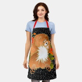 BINDI MINGSIEレッドチャウオールオーバープリントエプロン エプロン (着用した状態)