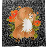 BINDI MINGSIE赤いチャウシャワーカーテン シャワーカーテン (正面)