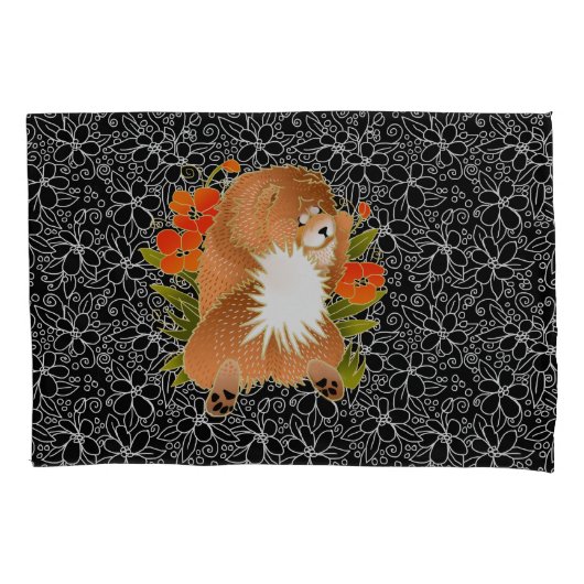 BINDI MINGSIE赤いチャウピローケース2サイズ 枕カバー (正面)