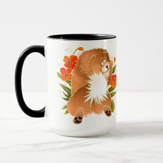 BINDI MINGSIE red chow mag-message on back マグカップ (左)