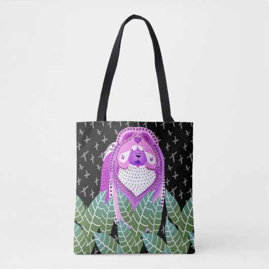 BINDI SOPHIEの紫色の食事のトートまたは十字の遺体袋 トートバッグ (正面)