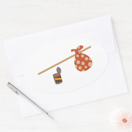 Bindle & Beans 楕円形シール (封筒)