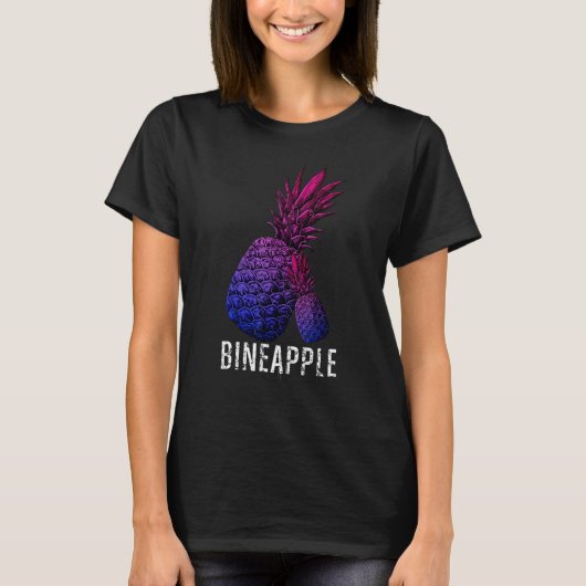 Bineapple Pineapple Bisexual Pride Bisexuality Fla Tシャツ (正面)