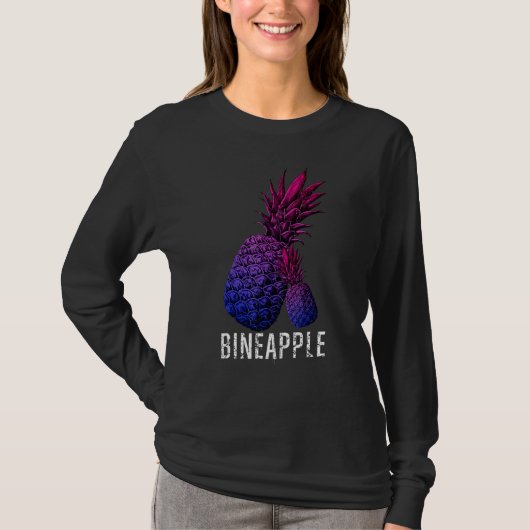 Bineapple Pineapple Bisexual Pride Bisexuality Fla Tシャツ (正面)