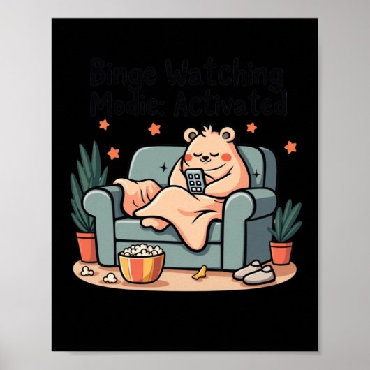 Binge Watching Modieアクティブおもしろい映画マラソン ポスター (正面)