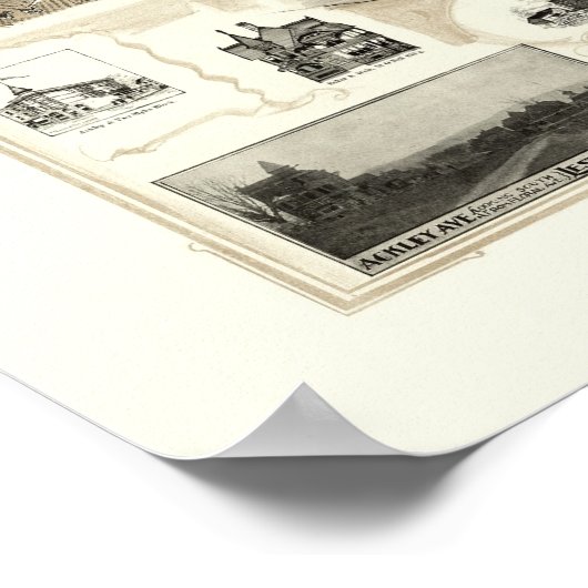 Binghamton, NY Panoramic Map - 1901 ポスター (角)