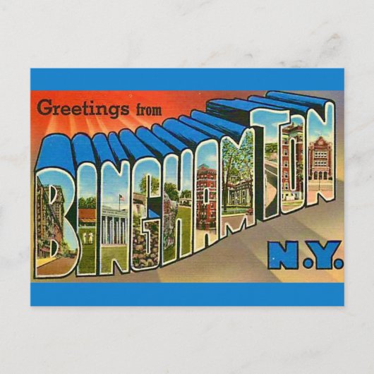 Binghamton NY Vintage Postcard ポストカード (正面)