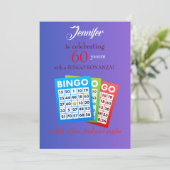 BINGOをテーマにした誕生日パーティーへの招待 招待状 (スタンド正面)