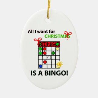 BINGOクリスマスのビンゴが欲しい セラミックオーナメント