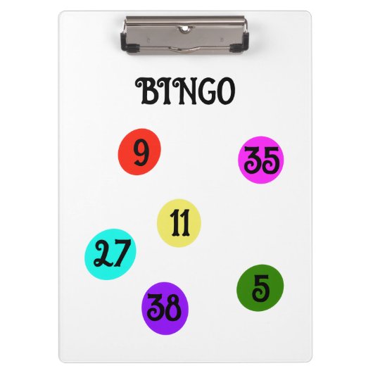 BINGOクリップボードカラフルおもしろい クリップボード (正面)