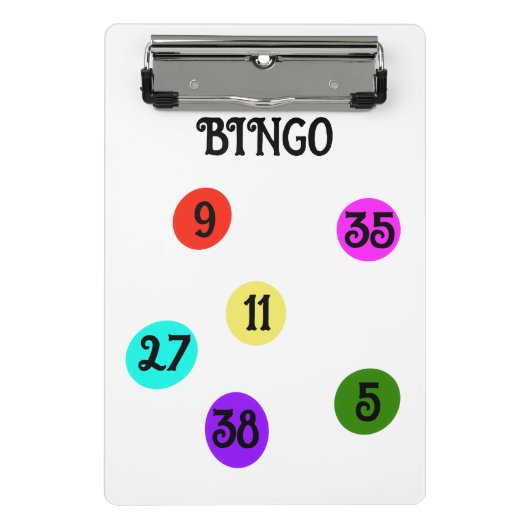 BINGOクリップボードカラフルおもしろい ミニクリップボード (正面)
