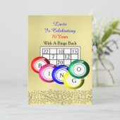 Bingoテーマのパーティーおもしろいカラフル 招待状 (スタンド正面)