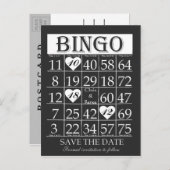 Bingo日付を保存する白黒はがき 案内ポストカード (正面/裏面)