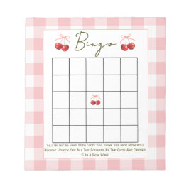 Bingo baby shower game Cherry Sweet ノートパッド