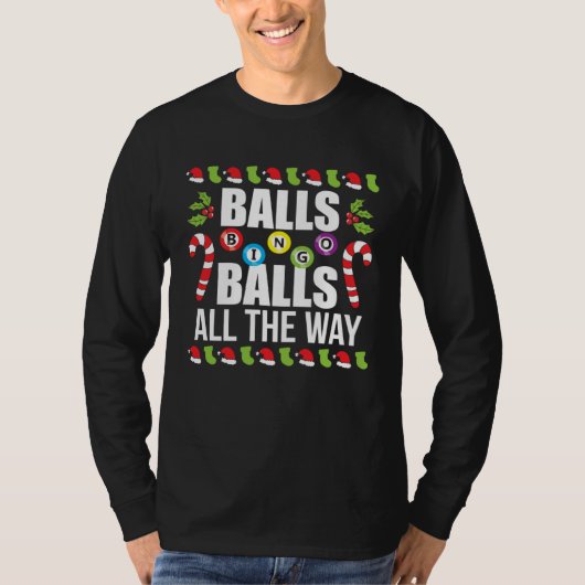 Bingo Balls All The Way Christmas Bingo Caller Cos Tシャツ (正面)