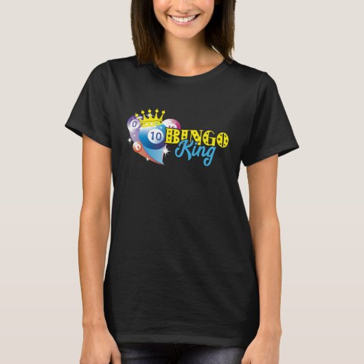 Bingo Balls Bingo King Crown Lucky Bingo Player Ga Tシャツ (正面)