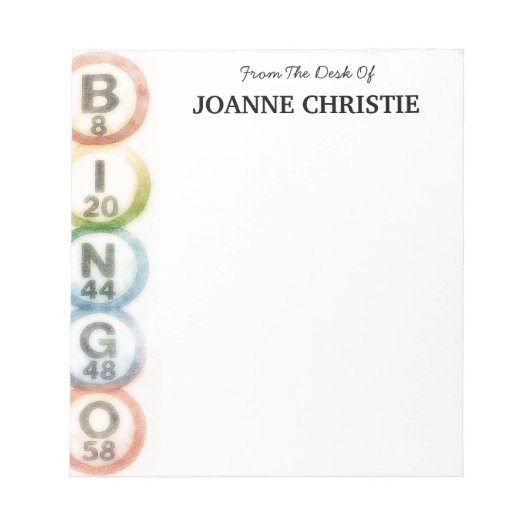 Bingo Balls Personalized Notepad ノートパッド (正面)