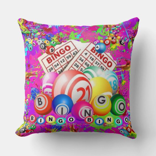 BINGO BINGO ペイントスプラッター CBDOilPrincess クッション (正面)