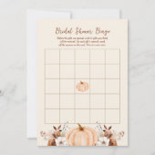 Bingo Fall Pumpkin Bridal Shower Game Card 招待状 (正面)