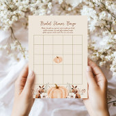 Bingo Fall Pumpkin Bridal Shower Game Card 招待状