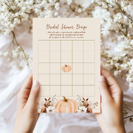 Bingo Fall Pumpkin Bridal Shower Game Card 招待状