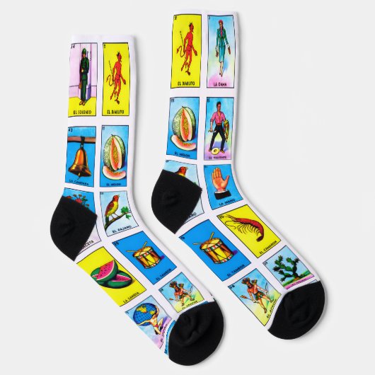 Bingo Game Cards, Spanish Crew Socks ソックス (右)