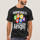 Bingo Happiness Is Yelling Bingo Raglan Baseball Tシャツ (正面)