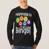 Bingo Happiness Is Yelling Bingo Raglan Baseball Tシャツ (正面)