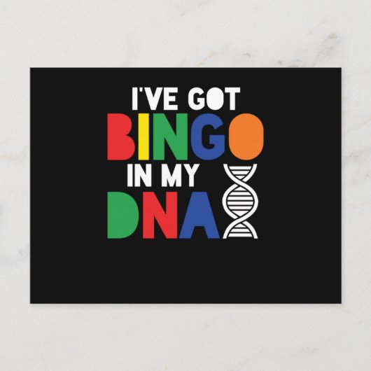 Bingo In My DNA Lucky Game Gambling Player Gift ポストカード (正面)