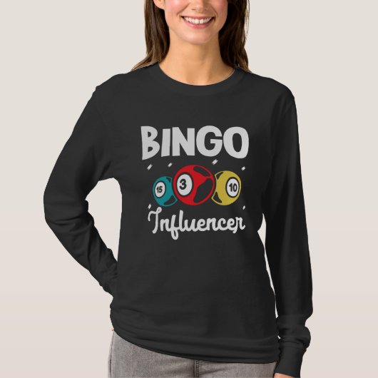 Bingo Influencer Bingo Card Game Gambling Bingo Ba Tシャツ (正面)