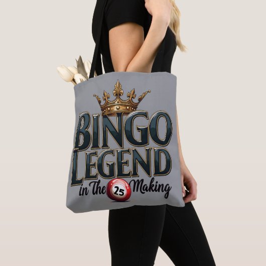 Bingo Legend Crowned in Gold Retro Typography トートバッグ (クローズアップ)