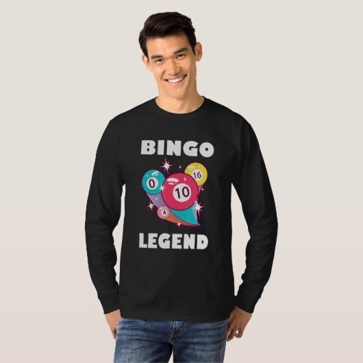 Bingo Legend Game Gambling Lucky Bingo Player Bing Tシャツ (正面フル)