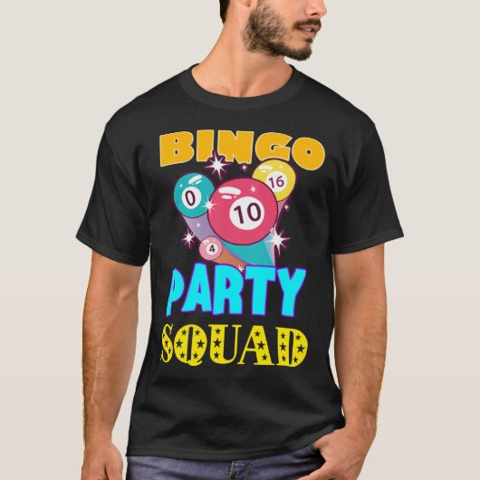 Bingo Party Squad Bingo Balls Gambling Bingo Team Tシャツ (正面)