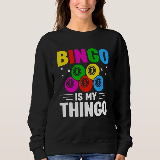 Bingo Player Bingo Halls Casino Game Card Game Bin スウェットシャツ (正面)