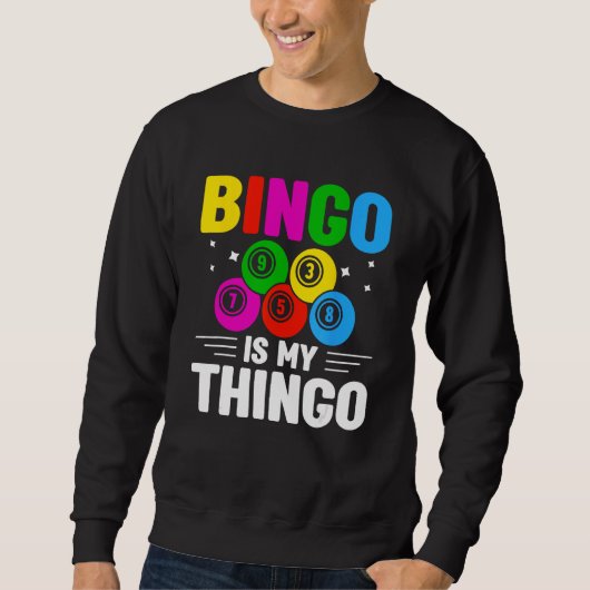Bingo Player Bingo Halls Casino Game Card Game Bin スウェットシャツ (正面)