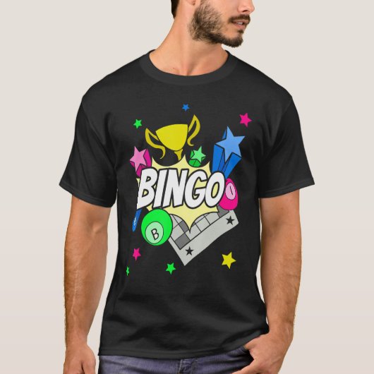 Bingo Player Lotto Bingo Winner Gambling Lottery B Tシャツ (正面)