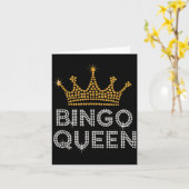Bingo Queen Bingo Player Game Party Funny Women Gi カード (黄色い花)
