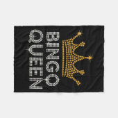 Bingo Queen Bingo Player Game Party Funny Women Gi フリースブランケット (正面(横))