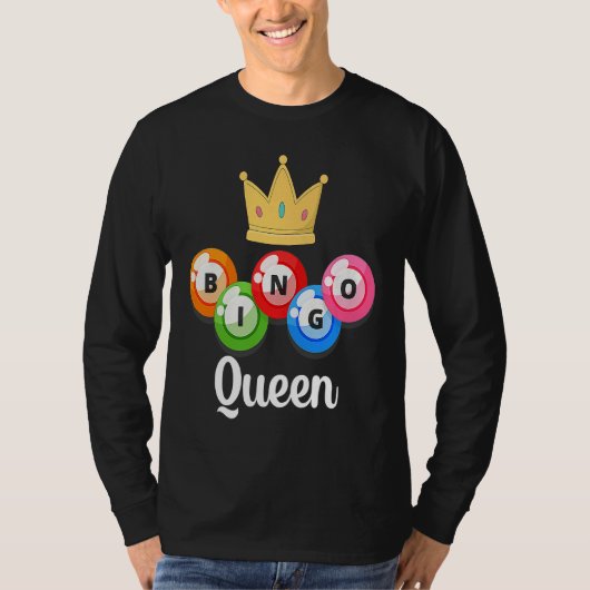 Bingo Queen Womens Bingo Player Caller Tシャツ (正面)