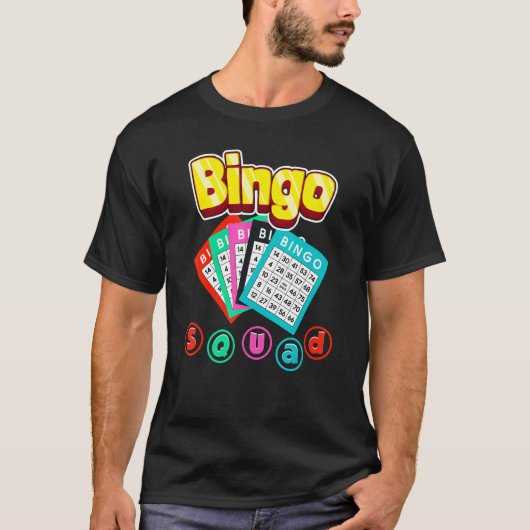 Bingo Squad Lottery Humor Lucky Winning Card Playe Tシャツ (正面)