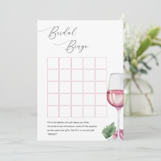 Bingo Vino before Vows Bridal Shower Game 招待状 (スタンド正面)