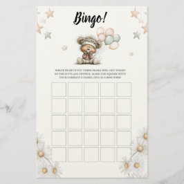 Bingo Whimsical Teddy Bear Baby Shower Game 便箋