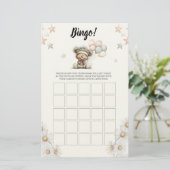 Bingo Whimsical Teddy Bear Baby Shower Game 便箋 (スタンド正面)