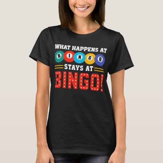 BingoStays At Bingo Luckyで起こおもしろいる Tシャツ (正面)