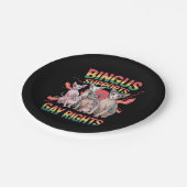 Bingusがゲイの権利をサポートSphynx猫LGBTQプライド ペーパープレート (アングル)