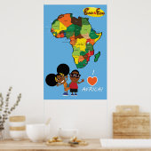 BinoとFino I Love Africa Poster Blue ポスター (キッチン)