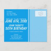 Binoculars Sailboat 50誕生日日付の保存 案内ポストカード (裏面)