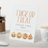 BINXトリックまたはハロウィーンキャンディポーチを治療 台座サイン (インサイチュ)