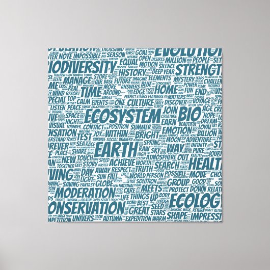 Bio Nuage de Mots Texte Modèle Biodiversité キャンバスプリント (正面)